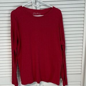 Women’s Eddie Bauer Long Sleeve Crewneck Top - Cherry Red 2XL